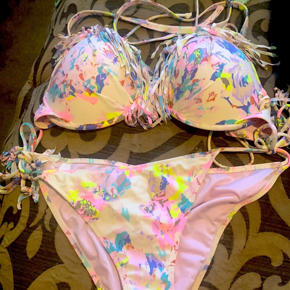 Victoria Secret Swim! Fringe! Push-up halter.